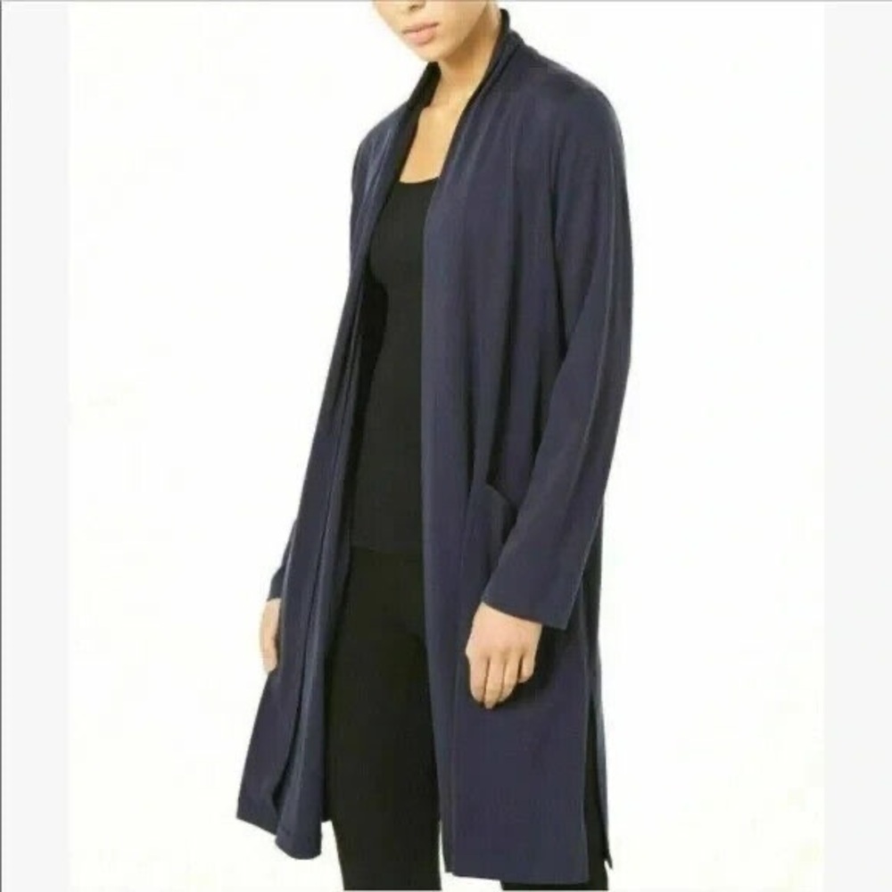 NWT Eileen Fisher Midnight Tencel Knit Duster Long Cardigan S/P